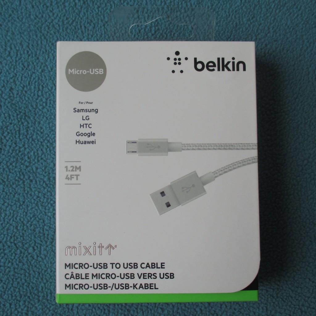 Dây Cáp Sạc Micro USB Belkin MIXIT F2CU021BT04 Bạc Hợp Kim Siêu Bền 1.2m - Hàng Chính Hãng