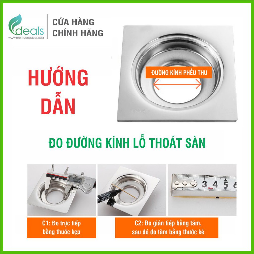 [MẪU MỚI - ĐỦ KÍCH CỠ] Nắp Ngăn Mùi Thoát Sàn ECODEALS - Chặn Mùi Hôi Cống, Chống côn trùng, Chống trào ngược