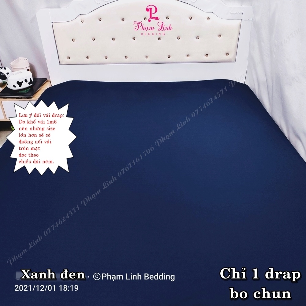 Bộ 4 món Drap-Ga trải giường bo chun vải thun sợi silk màu trơn có size lớn tách lẻ sản phẩm Bộ ga và vỏ gối
