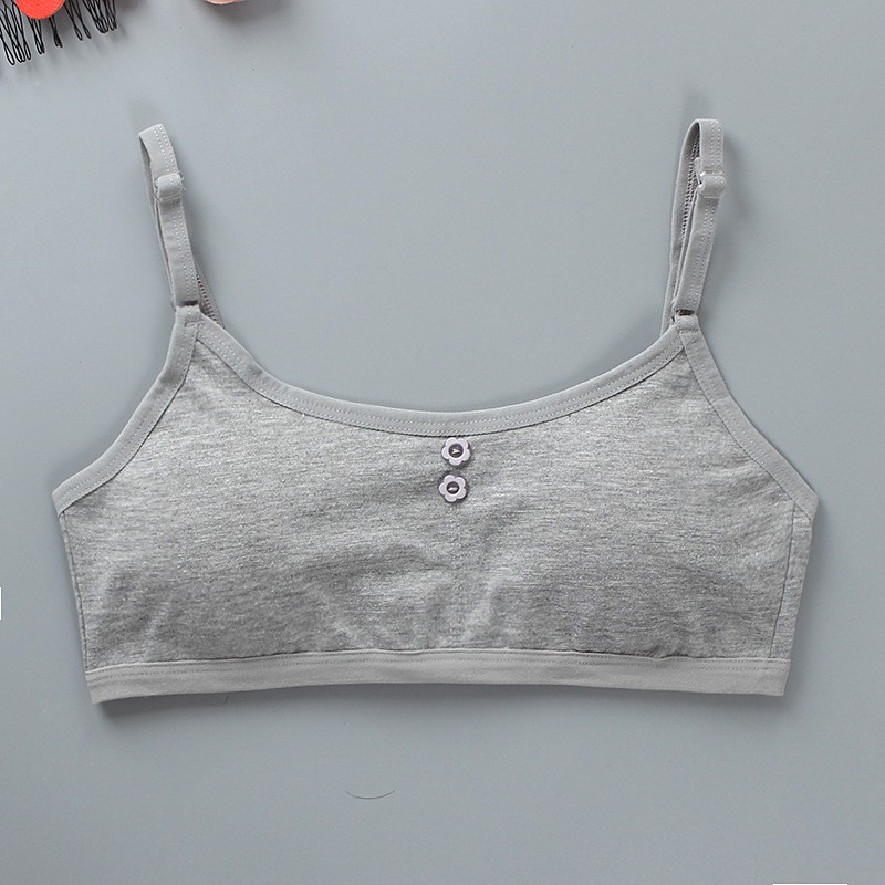 [B210] Áo Ngực Cotton Màu Trơn Thoải Mái Có Đệm Có Thể Tháo Rời Cho Thanh Thiếu Niên