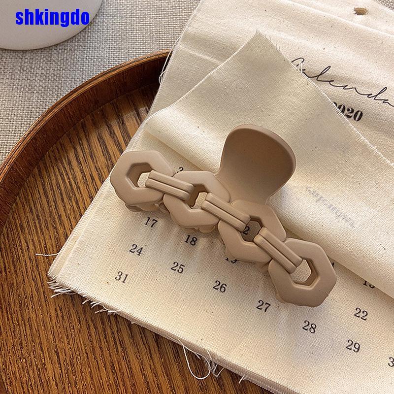 Kẹp tóc càng cua bằng acrylic màu trơn phong cách Hàn Quốc dành cho nữ