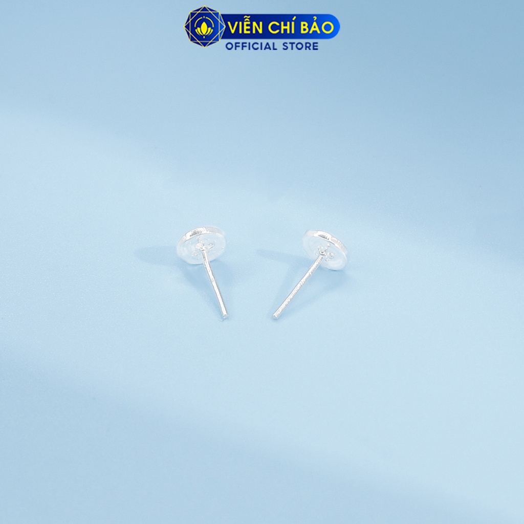 Bông tai bạc nữ hình cúc áo chất liệu bạc 925 thời trang phụ kiện trang sức nữ thương hiệu Viễn Chí Bảo E084