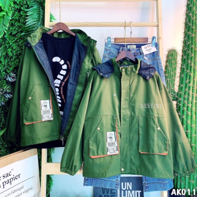 🌵 𝐓𝐡𝐞𝐔𝐥𝐳𝐳𝐚𝐧𝐠 🌵 011 Áo Khoác Kaki Thêu Chữ Cặp,Lẻ Siêu Hot - Bomber Jacket - Hàn Quốc - Unisex - Ulzzang | BigBuy360 - bigbuy360.vn
