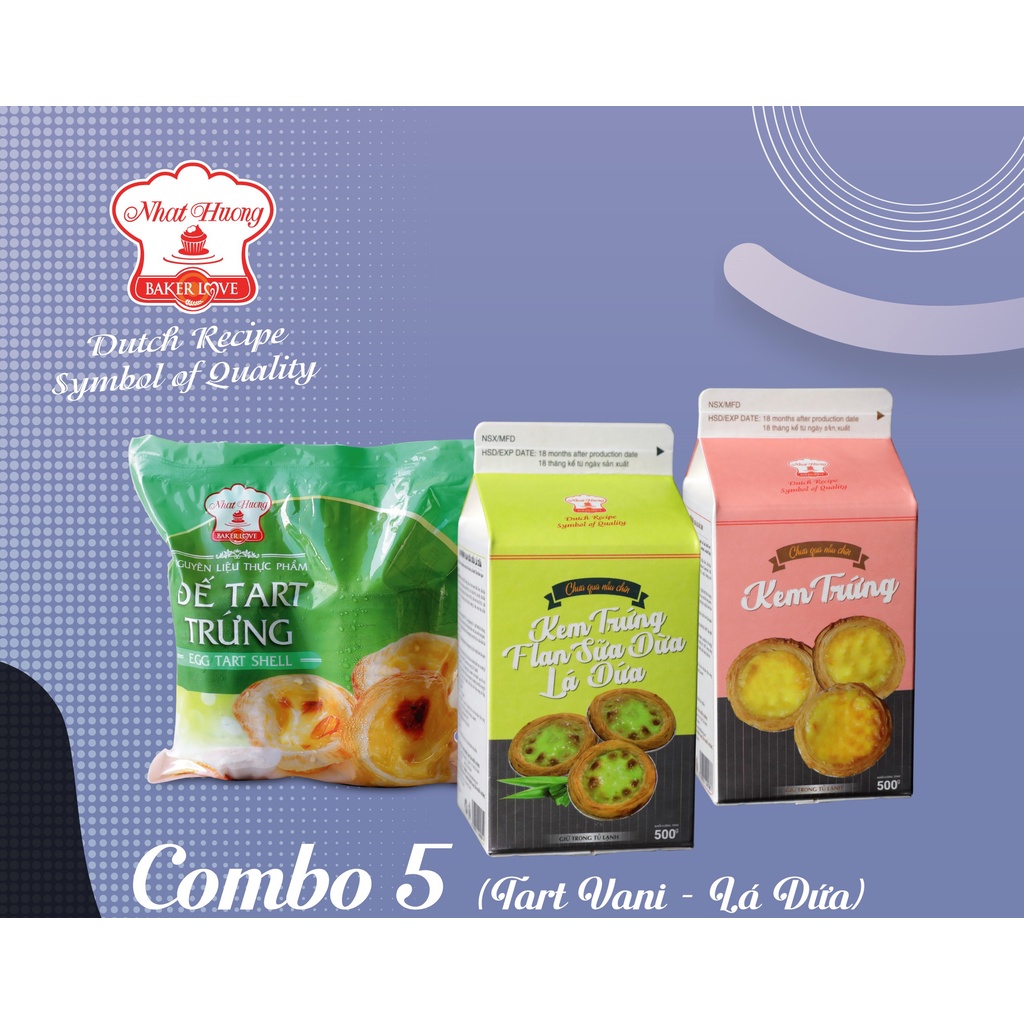 Combo Tart Trứng Và Kem Trứng Vani – Lá Dứa