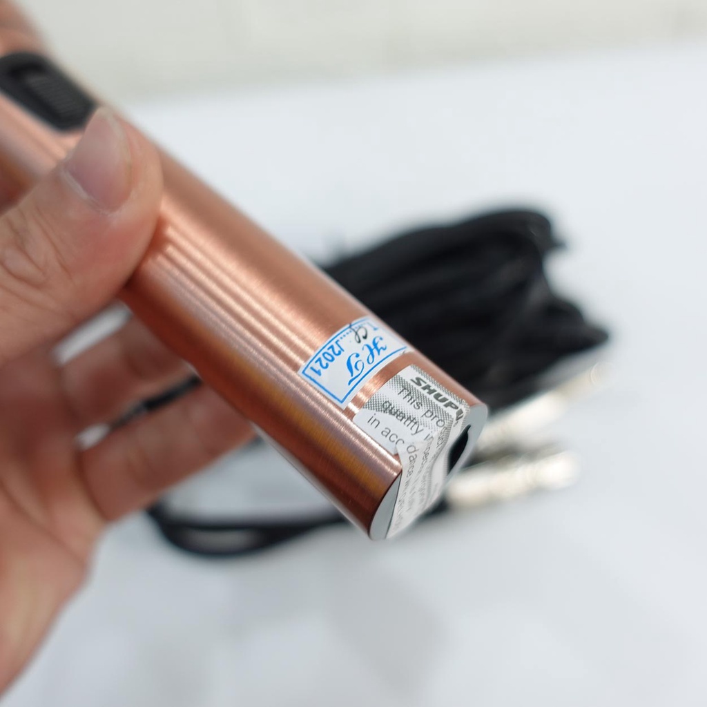 Micro Dây Karaoke Shupu SM-8.2 - Micro Chất Xịn, vỏ mạ đồng, Dây dài 6m - Chất âm trầm ấm, Bảo hành 6 tháng