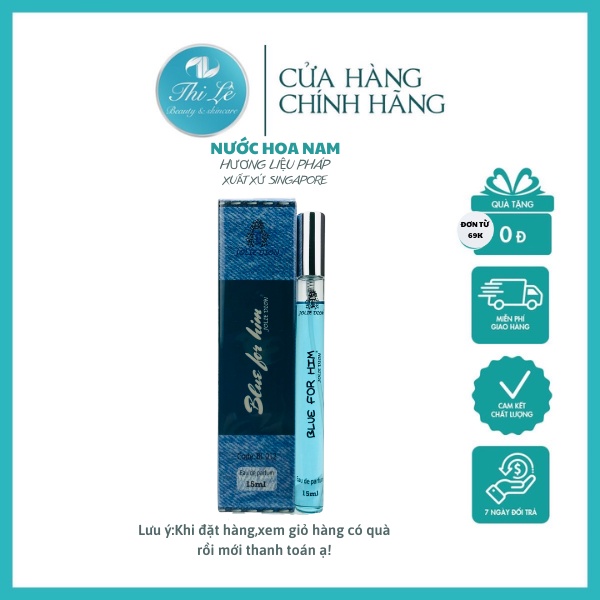 Nước Hoa Blue nam chính hãng thơm lâu Singapore Jolie Dion  15ml