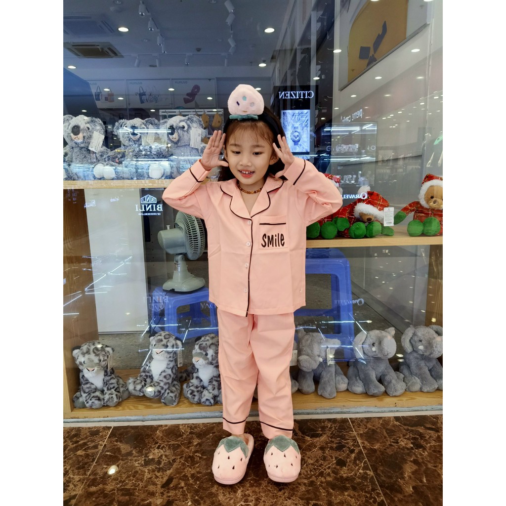 đồ bộ cho bé , set bộ pijama tay dài in hình vương miện xinh xăn cho bé từ 5 tuổi đến 14 tuổi M020