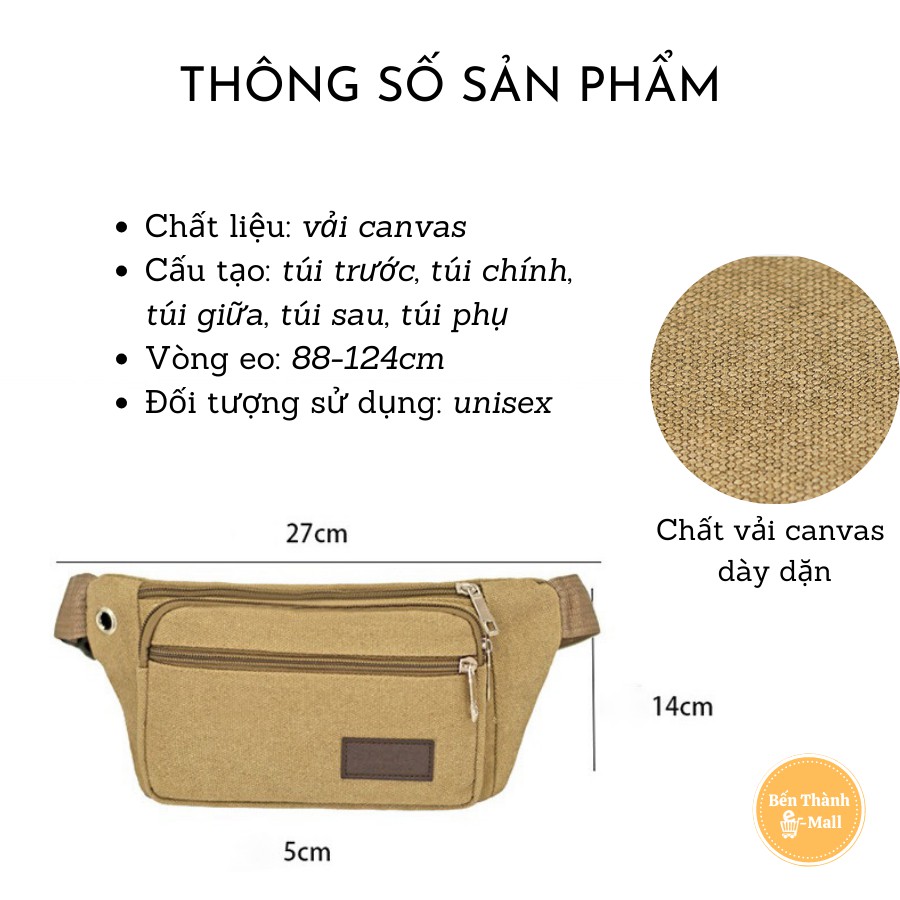 Túi đeo chéo nam, túi đeo hông vải Sport Best Fashion phong cách đường phố đeo được 3 kiểu