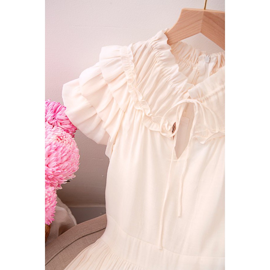 [Mã SKAMSALEP6 giảm 10% tối đa 100K đơn 150K] SÒ VINTAGE - AROMI Đầm xoè tay cánh tiên bèo cổ | BigBuy360 - bigbuy360.vn