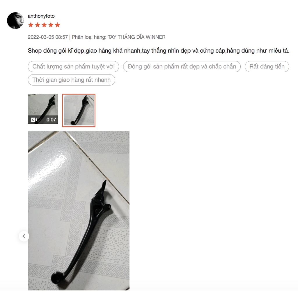 Cặp tay thắng và tay côn theo xe WINNER, WINNER X màu đen CGV52 006001607.