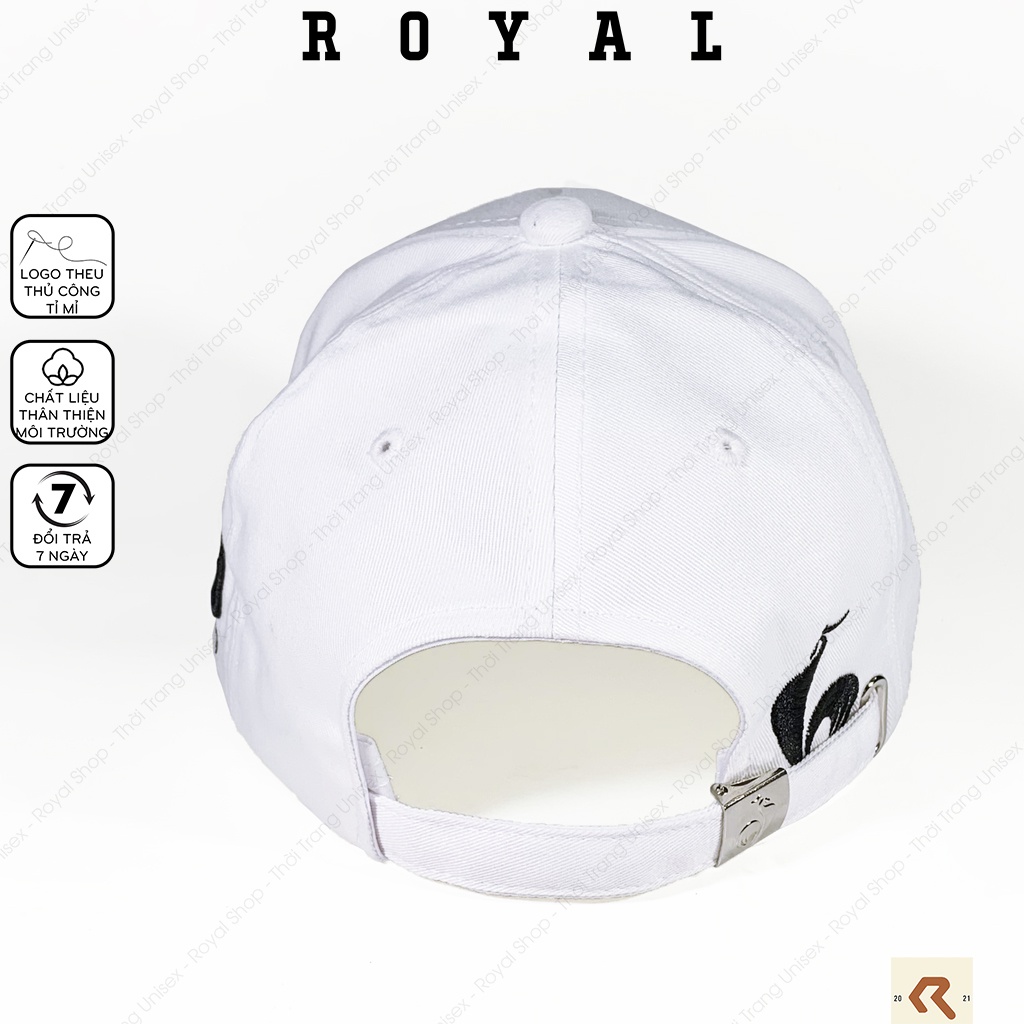Mũ lưỡi trai nam nữ le coq sportif, nón kết logo con gà full tem vải kaki cotton Hàn - Royal Caps