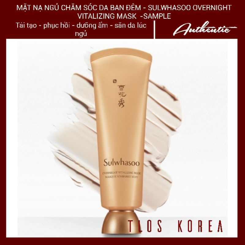 [Date 2024] Sulwhasoo Mặt Nạ Ngủ Tái Sinh Da Ban Đêm Sulwhasoo Overnight Night Mask Ex Gói Sample 2ml