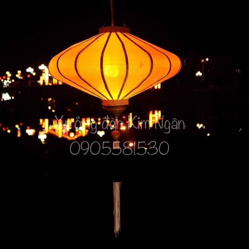 Đèn lồng đĩa bay Hội An vải lụa