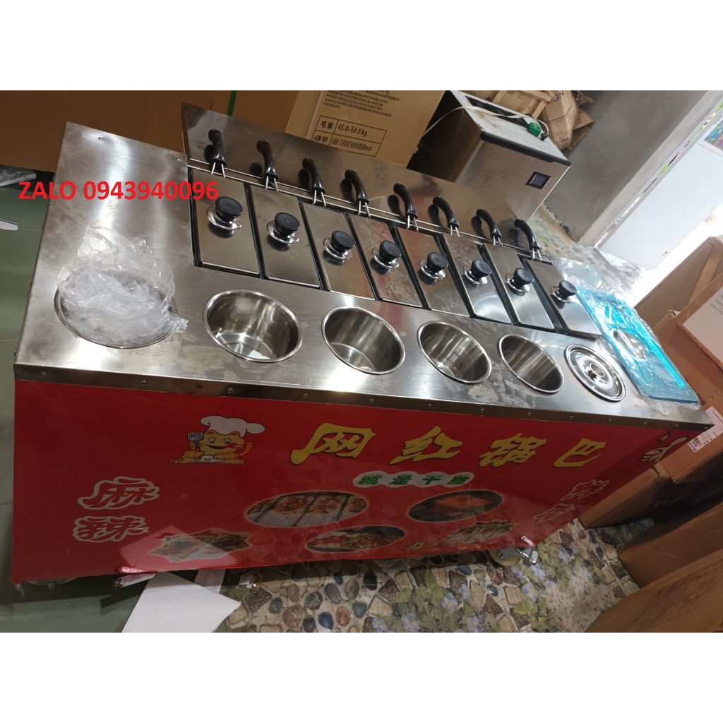 Bếp làm cơm cháy,bếp nướng cơm cháy-8 khuân inox,sử dụng gas-BH 1 năm