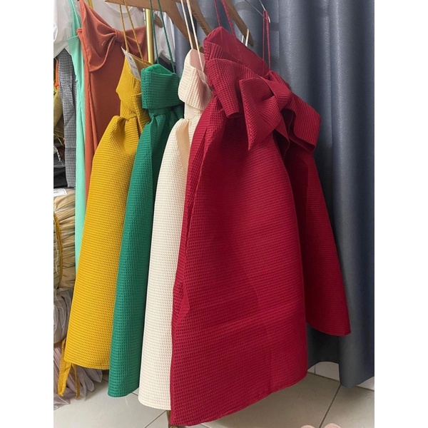 Đầm babydoll 2s nơ lưng to , đầm 2 dây nơ vãi xốp | BigBuy360 - bigbuy360.vn