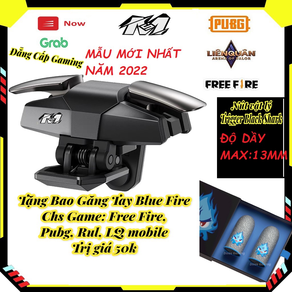 Nút hỗ trợ pubg, ff, rol,...Phụ kiện chơi game ff nút bấm vật vật lí trigger black shark gaming - Tặng bao tay chơi game