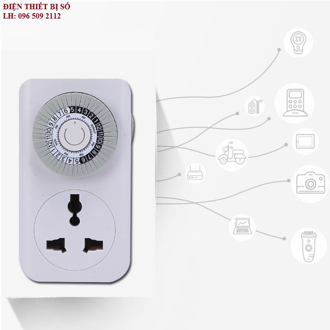 Ổ CẮM HẸN GIỜ  LẬP TRÌNH CƠ MT01A-VN 24 HOURS TIMER  LOẠI TỐT SIÊU BỀN CHÂN CẮM EU TIỆN LỢI