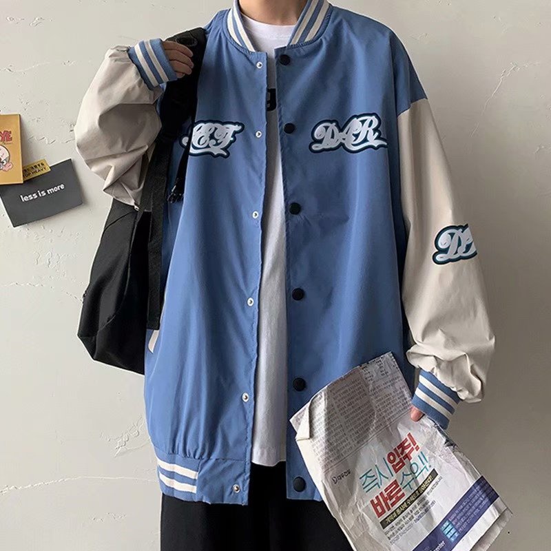 Áo khoác bóng chày dáng rộng phong cách hip hop đường phố cá tính cho nam
