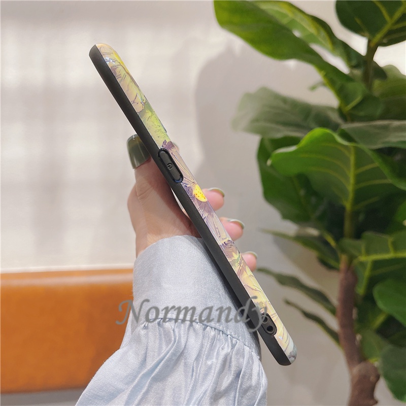 Ốp Điện Thoại Silicon Mềm Họa Tiết Hoa Tím Blu-ray Thời Trang Cho OPPO Reno7 Z Reno6 Z 5 Pro 5G