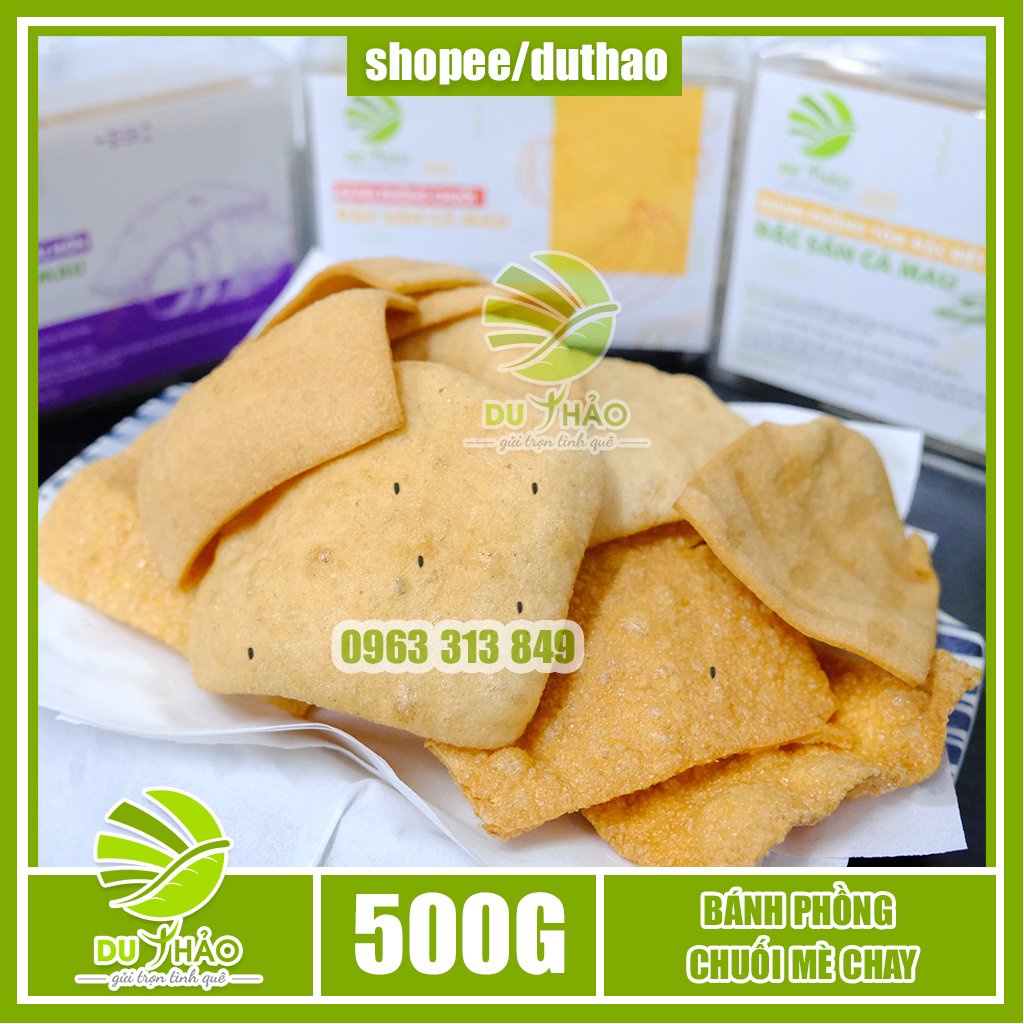 500gr bánh phồng tôm Cà Mau Du Thảo, bánh phồng chuối, bánh phồng khoai môn, đặc sản Cà Mau, làm món khai vị, đồ ăn vặt