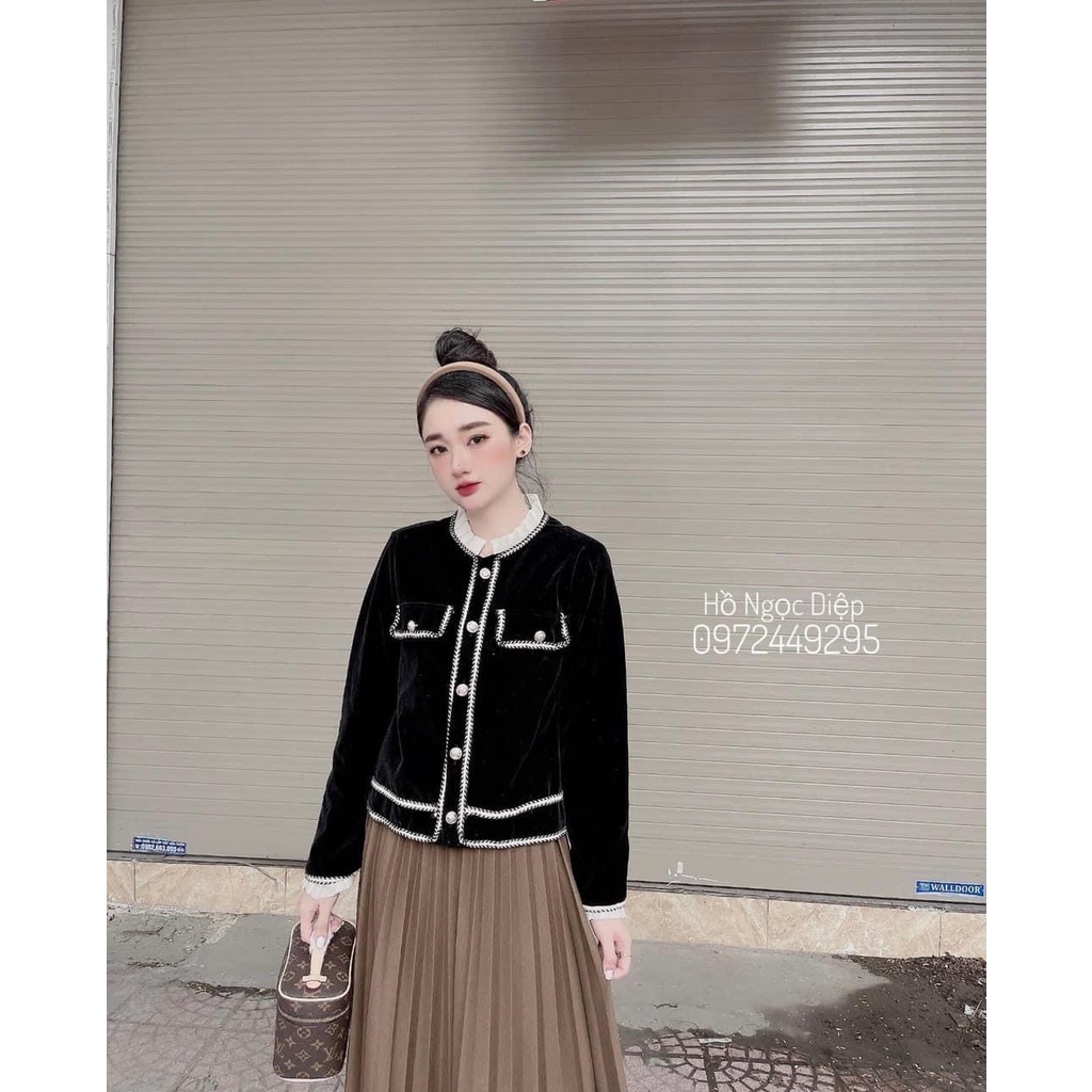 🌷ÁO KHOÁC ĐEN VIỀN CỔ XINH (Zamy Store)