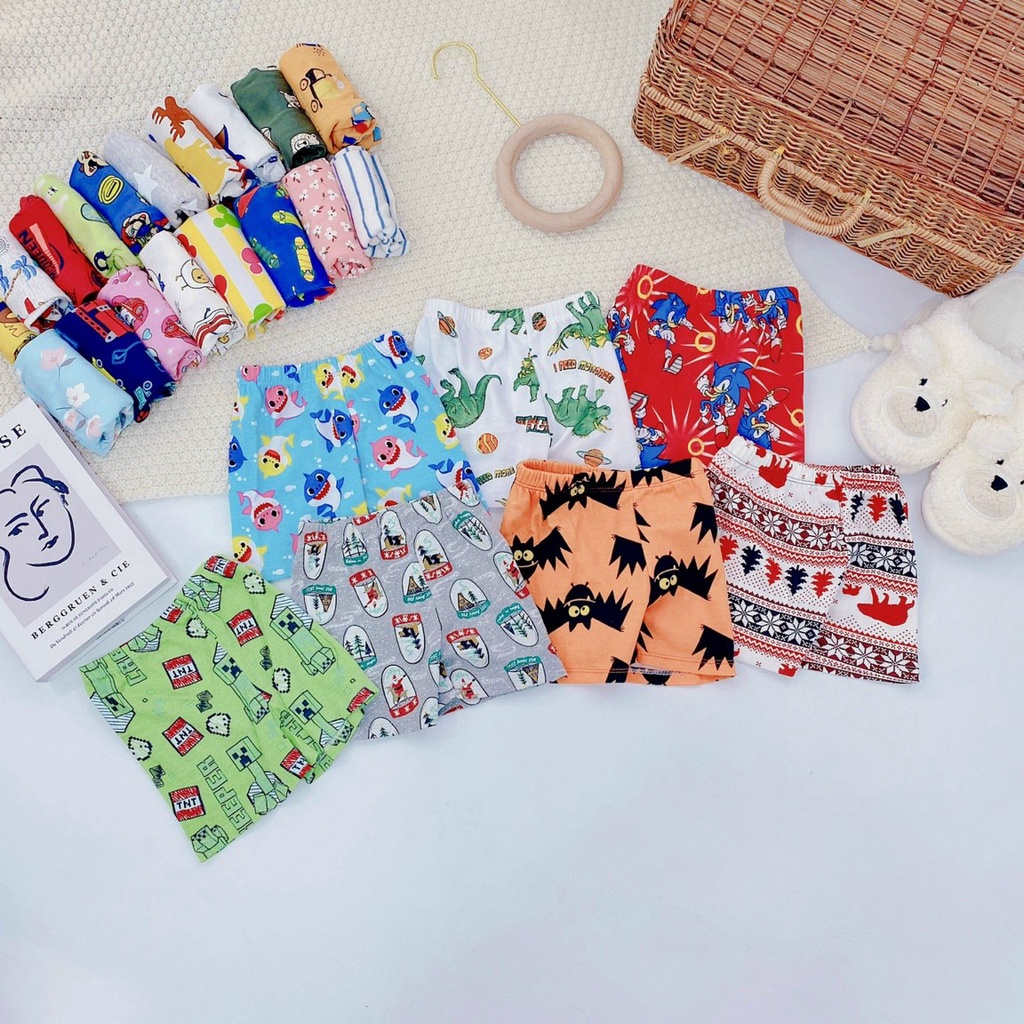 Combo 10 quần chục bé trai bé gái mùa hè, chất liệu 100% cotton thấm mồ hôi mamikid