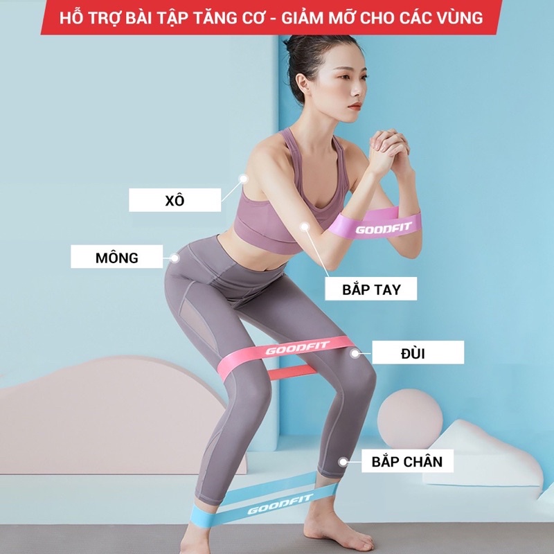 Dây Mini Band Cao Su Kháng Lực Tập Mông Đùi GoodFit GF911MB Chính Hãng Giá Cực Shock