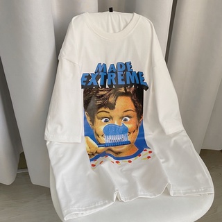 Áo thun cổ tròn tay lỡ unisex Homeis in hình MADE