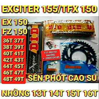Nhông sên dĩa phốt exciter 150/exciter 155 vva/fz 150/tfx 150 phốt tfx/did dĩa 36,37,38,39,40,41,42,43,44,45,46,47,48,49