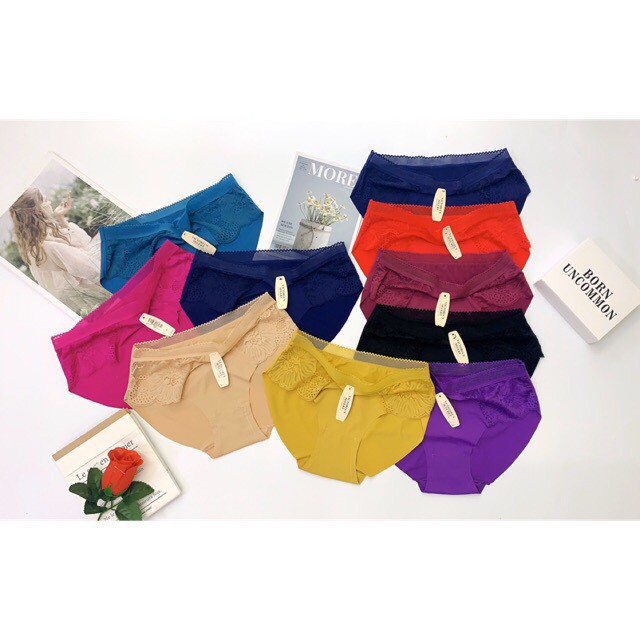 10 quần lót thái chất đúc ren  kèm túi zip có size to