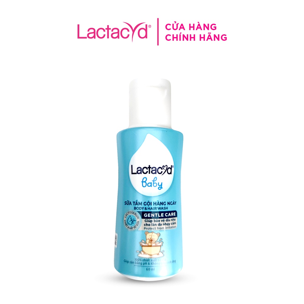 (Quà tặng Lactacyd) Sữa Tắm Gội Trẻ Em Lactacyd 60ml/chai