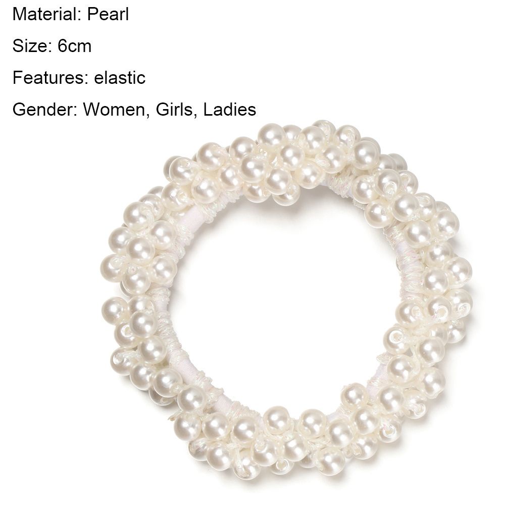 Dây cột tóc co giãn đính hạt ngọc trai giả thời trang xinh xắn