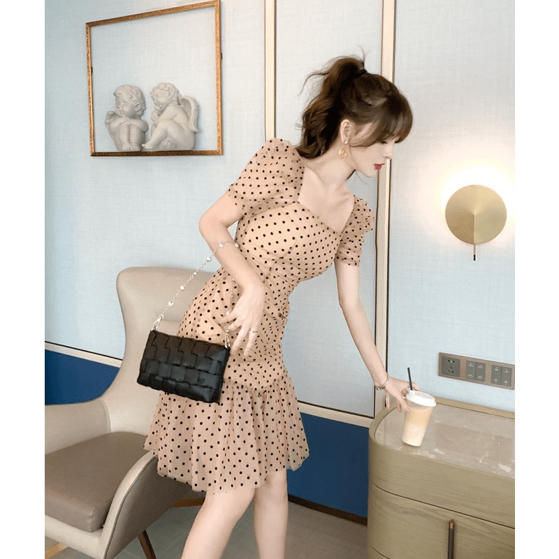 ĐẦM BODY LƯỚI BI ĐUÔI CÁ TAY CON DỰ TIỆC SANG CHẢNH QUẢNG CHÂU CAO CẤP PU HHP FASHION