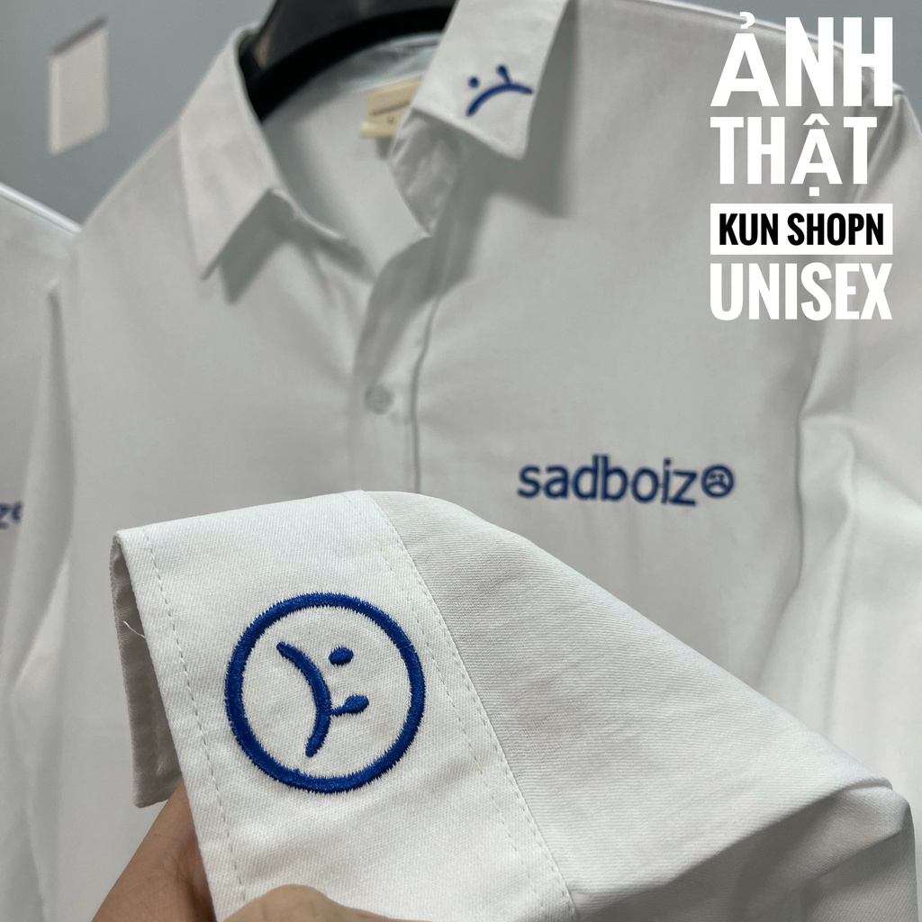 Áo sơ mi tay dài SADBOIZ Sad Signature Oversized WHITE | BigBuy360 - bigbuy360.vn