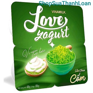Vỉ 4 hộp SỮA CHUA CỐM VINAMILK - LOVE YOGURT 100G
