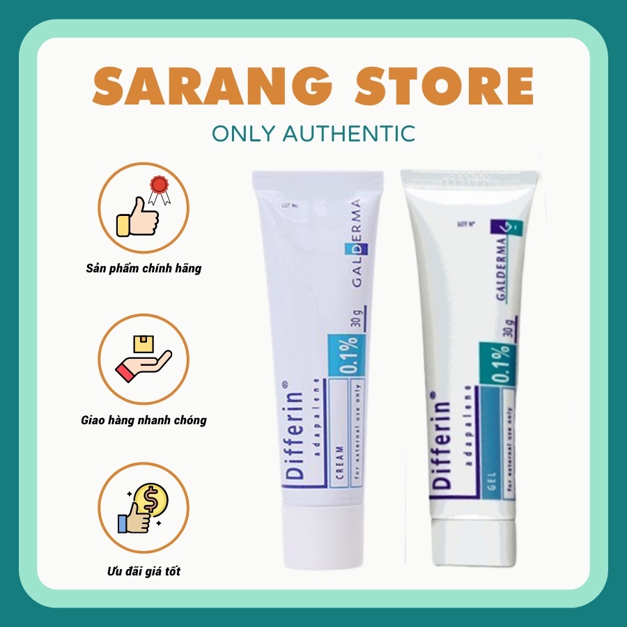 Kem Diff Cream - Gel giảm mụn ngừa thâm mụn, mụn ẩn, mụn đầu đen 30g [Sarang Store]