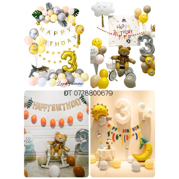 SET BÓNG TRANG TRÍ SINH NHẬT MẪU PHONG CÁCH Hàn QUỐC