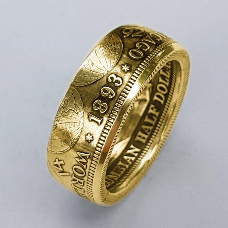 Weiweijewelry/Nhẫn Đồng Xu Bạc Chạm Khắc Bàn Tay Morgan 1893 5-13