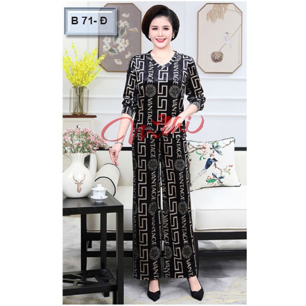 Bộ đồ thu đông trung niên (B71) - Bộ quần áo cho mẹ - Đồ trung niên sang trọng 2022