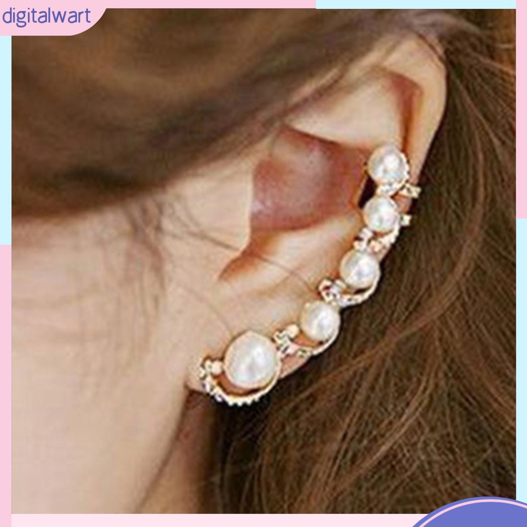 Khuyên tai trái đơn phối đá quý ngọc trai nhân tạo sang trọng dành cho nữ