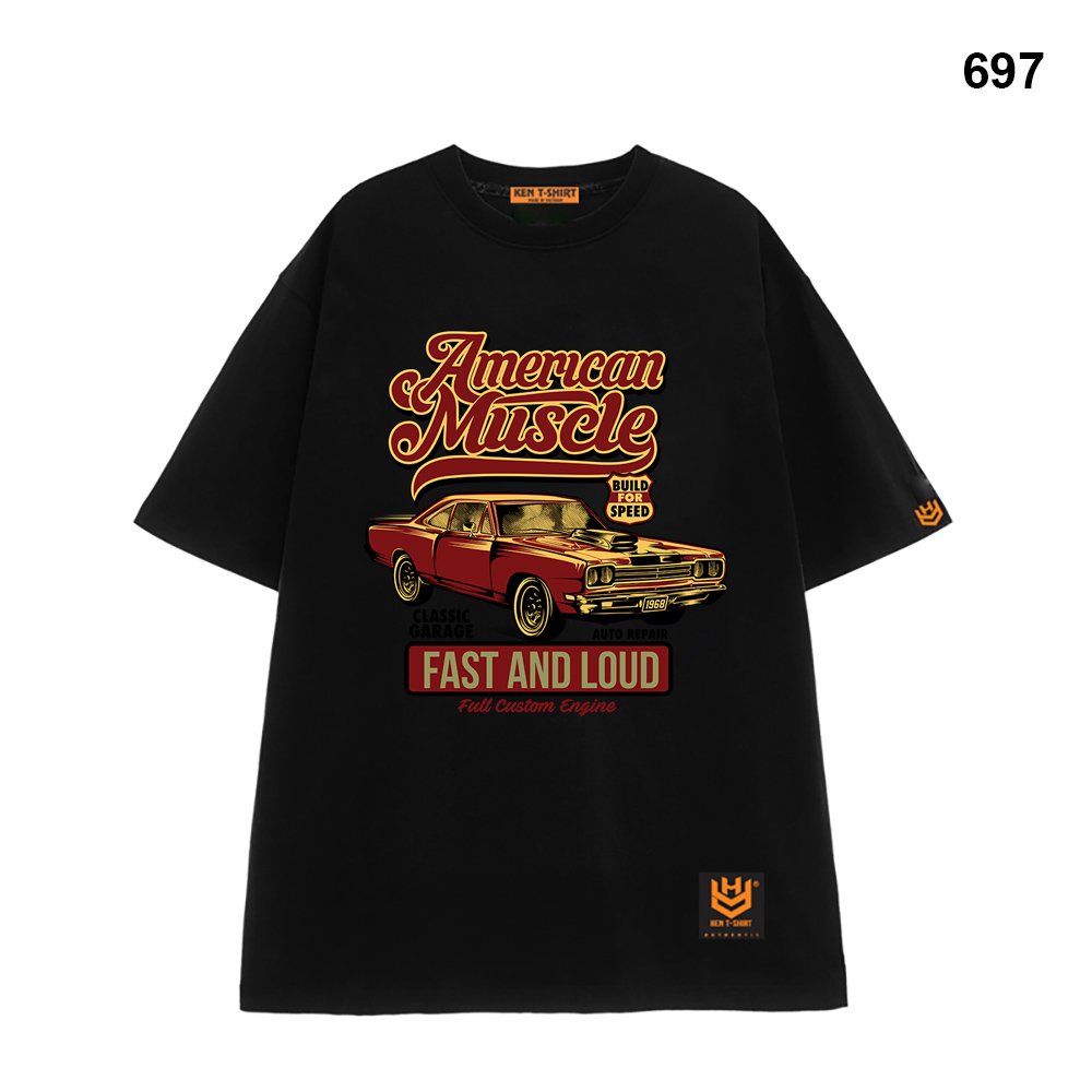 Áo phông tay lỡ Unisex Nam Nữ form rộng Xe Fast and Loud 697 HY KOREA