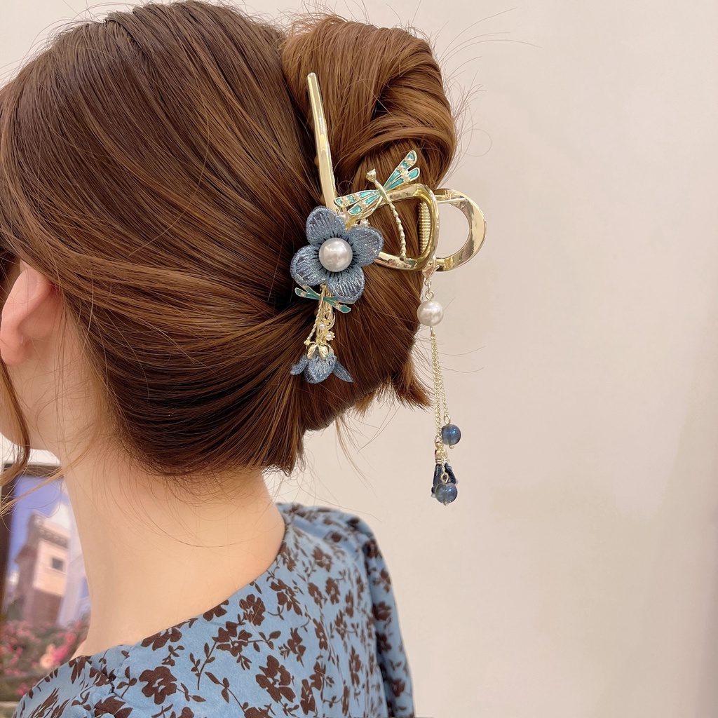 Trâm cài tóc HAIMEIKANG đính đá và ngọc trai bằng hợp kim thời trang