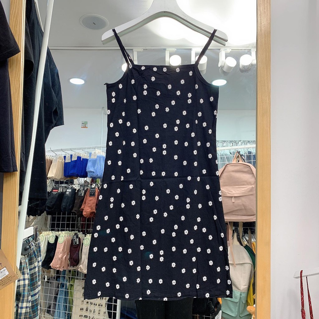 200664 Váy 2 dây hoa cúc nhí cho nữ dáng ôm co giãn tốt chất mềm mát - SIZE M,L SALE | BigBuy360 - bigbuy360.vn