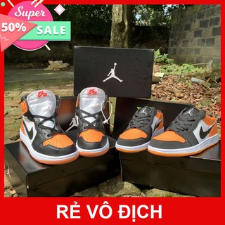 Giày sneaker jdan cam đen cổ cao cổ thấp, Giày thể thao Jodan 1 cam đen, Giày JDan nam nữ siêu hot 2021