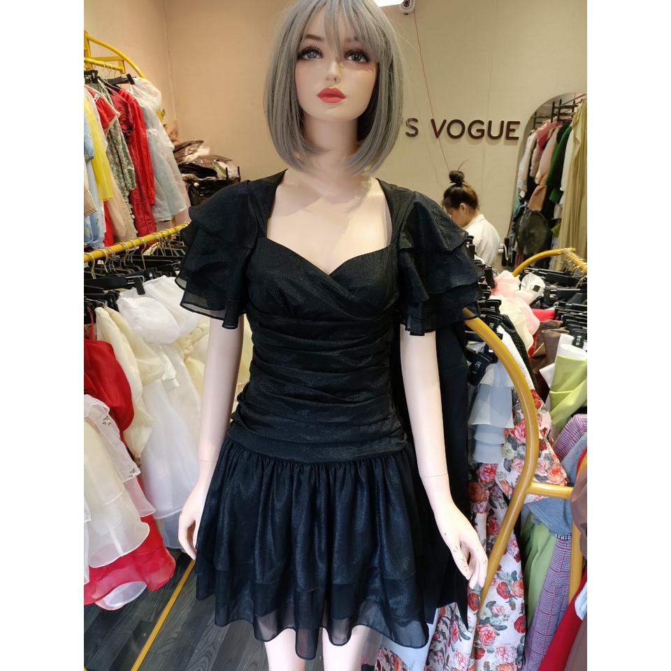 Váy đầm dáng xòe đuôi cá nhiều tầng vải tơ đi tiệc công sở hotgirl đẹp xinh