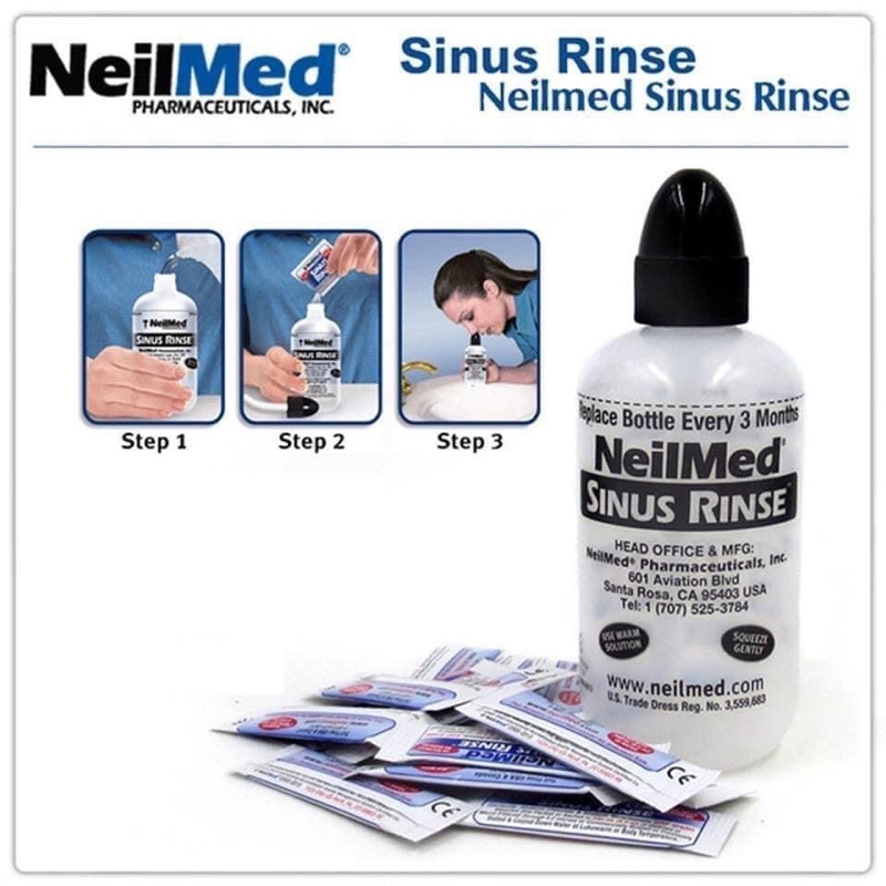 BỘ XỊT RỬA MŨI NEILMED SINUS RINSE 250 gói muối nhập USA