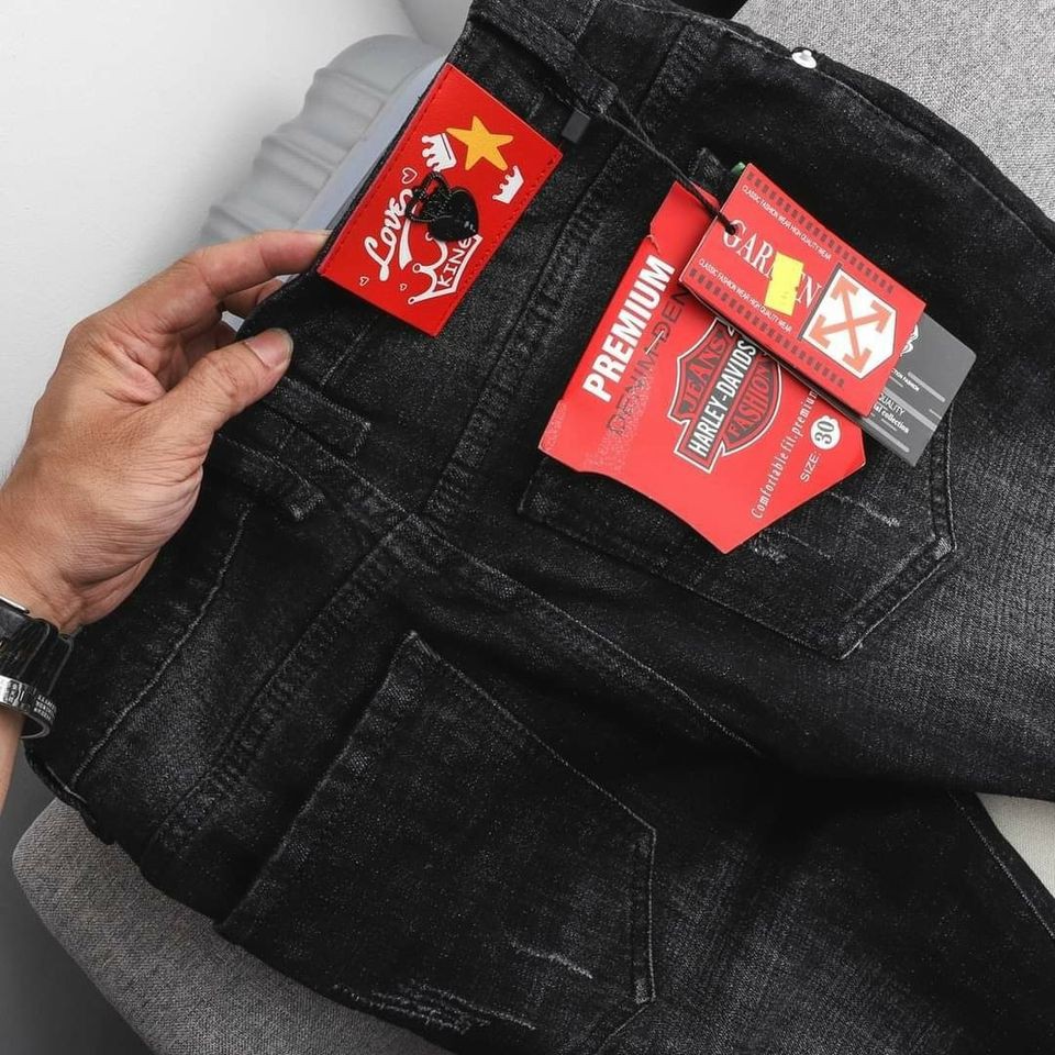 Quần Jean nam Quảng Châu màu đen bền đẹp cực chất form chuẩn J001 | BigBuy360 - bigbuy360.vn