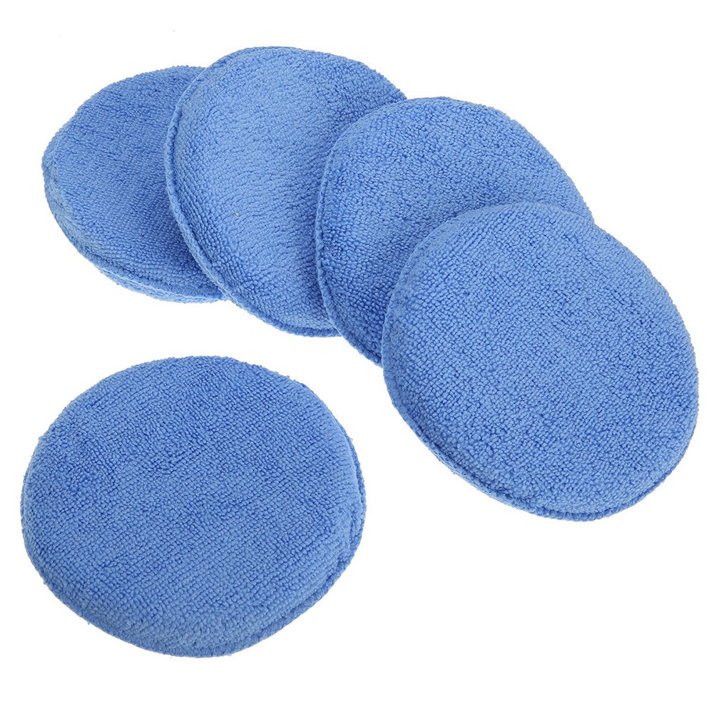 Bộ 5 Miếng Mút Tròn Bằng Sợi Microfiber Siêu Mềm Dùng Đánh Bóng Xe Hơi
