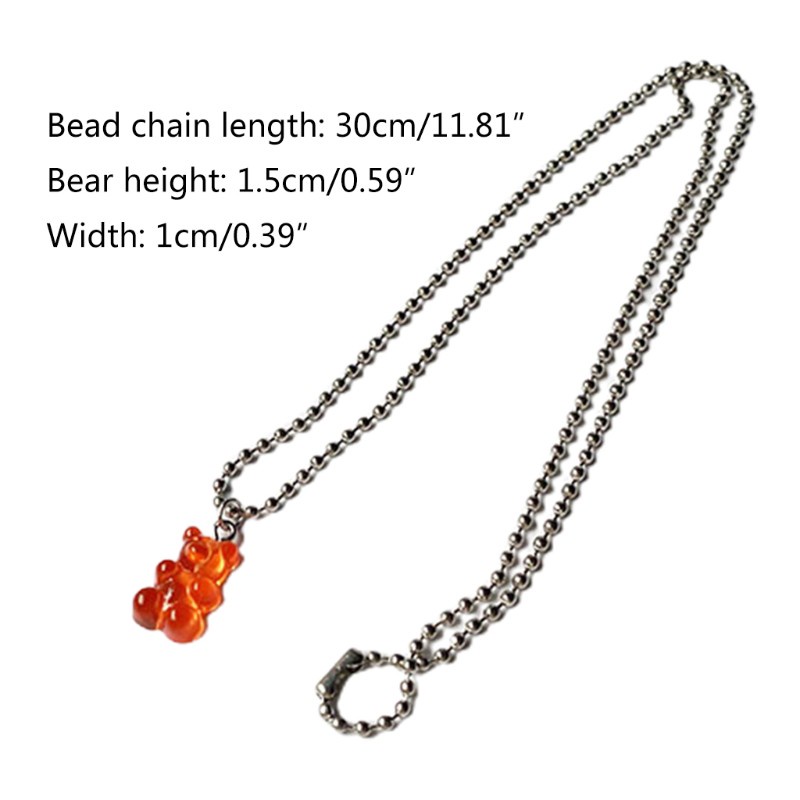 vòng cổ Mặt Hình Gấu Gummy Hoạt Hình Bằng Nhựa Resin Màu Kẹo Cho Nữ