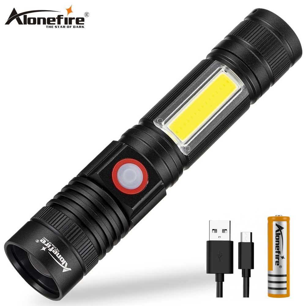 Alonefire X580 COB + T6 LED Đèn Pin 18650 Sạc USB Dùng Để Sửa Chữa / Cắm Trại